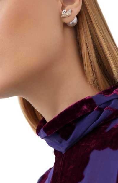 Двусторонние серьги-пусеты iconic swan SWAROVSKI, арт. 5215037, фото 2