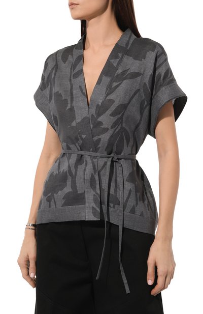 Льняной жакет-кимоно BRUNELLO CUCINELLI, арт. MB650B1344, фото 3