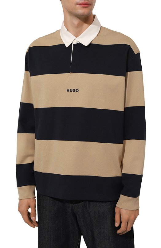 Хлопковое поло HUGO Blue Разноцветный, фото 3