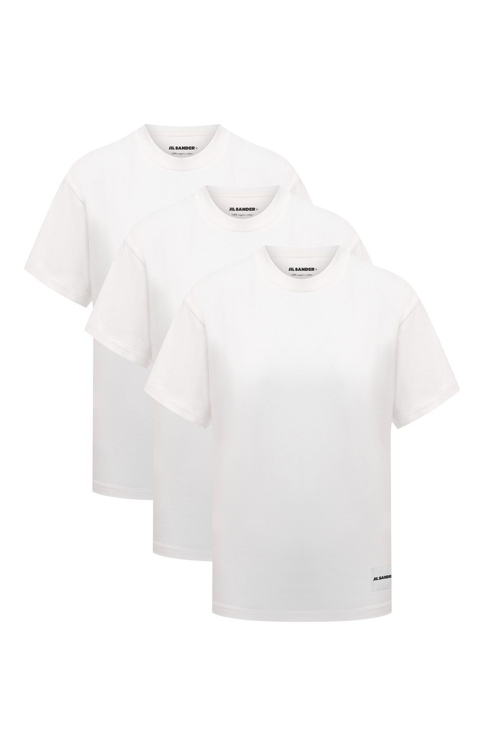 Комплект из трех хлопковых футболок JIL SANDER белого цвета по цене 39550 руб., арт. JPPT706540-WT248808, фото 1 Комплект из трех хлопковых футболок JIL SANDER, арт. JPPT706540-WT248808, фото 1