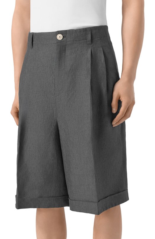 Льняные шорты Jacquemus 26ES0M00537/AW00810 Серый  26ES0M00537/AW00810 Фото 3