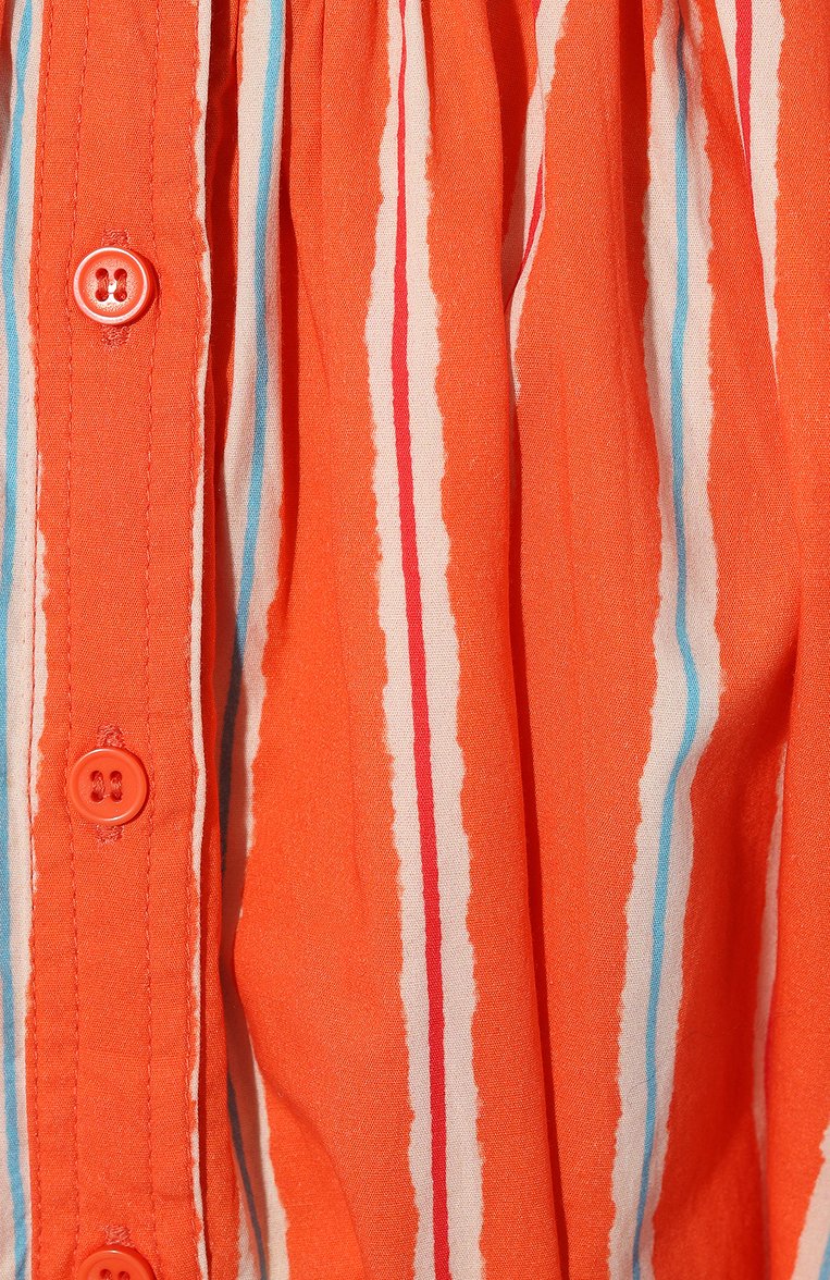 Женское хлопковое платье PALM NOOSA оранжевого цвета, арт. SARDINIA DRESS | Фото 5 (Рукава: Длинные; Длина Ж (юбки, платья, шорты): Мини; Женское Кросс-КТ: Платье-пляжная одежда; Материал сплава: Проставлено; Материал внешний: Хлопок; Драгоценные камни: Проставлено; Стили: Кэжуэл)