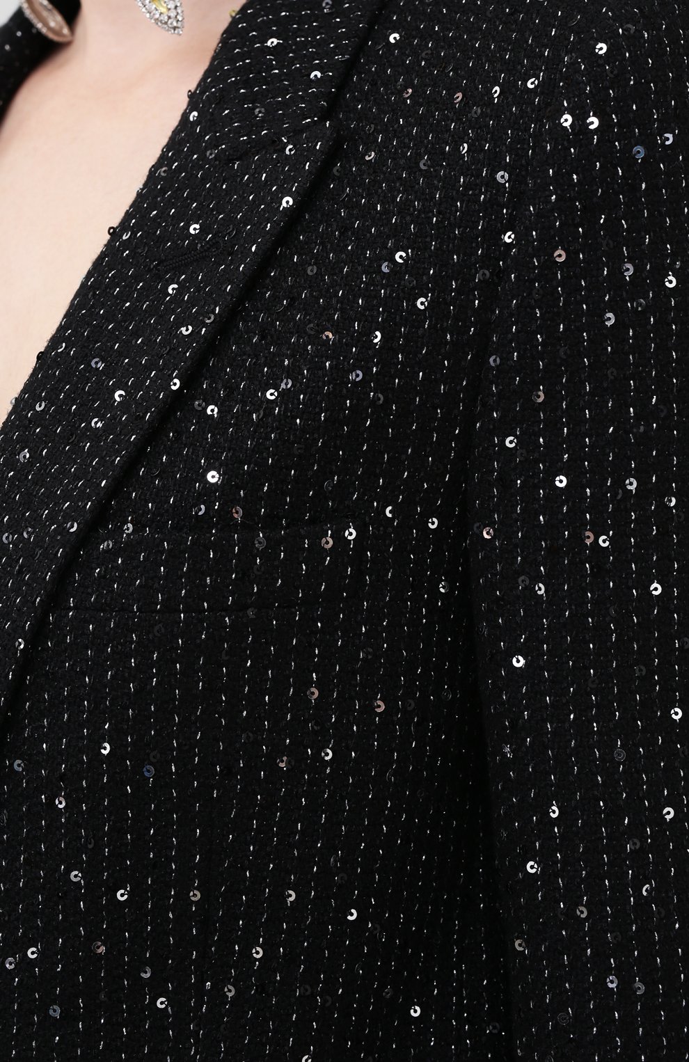 Жакет с пайетками SAINT LAURENT черного цвета по цене 346000 руб., арт. 517740/Y1A03, фото 5 Жакет с пайетками SAINT LAURENT, арт. 517740/Y1A03, фото 5