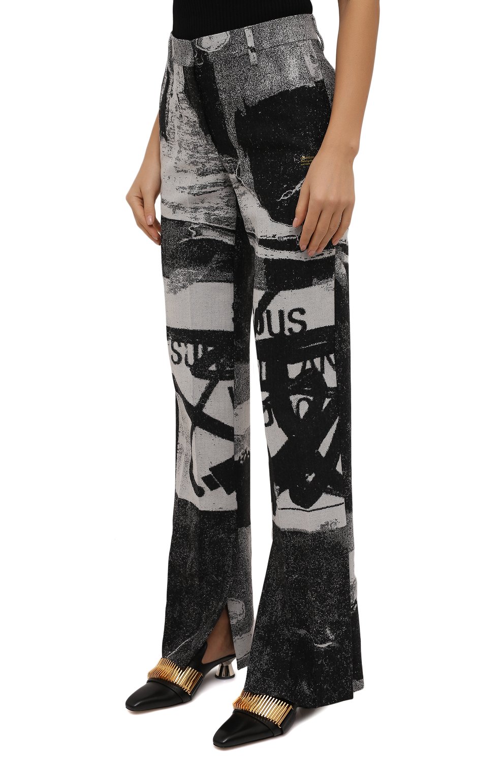 Брюки OFF-WHITE черно-белого цвета по цене 120500 руб., арт. 0WCA140F21FAB002, фото 3 Брюки OFF-WHITE, арт. 0WCA140F21FAB002, фото 3