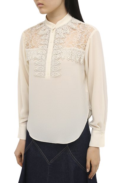 Блузка SEE BY CHLOÉ белого цвета по цене 29200 руб., арт. CHS20WHT05013, фото 3 Блузка SEE BY CHLOÉ, арт. CHS20WHT05013, фото 3