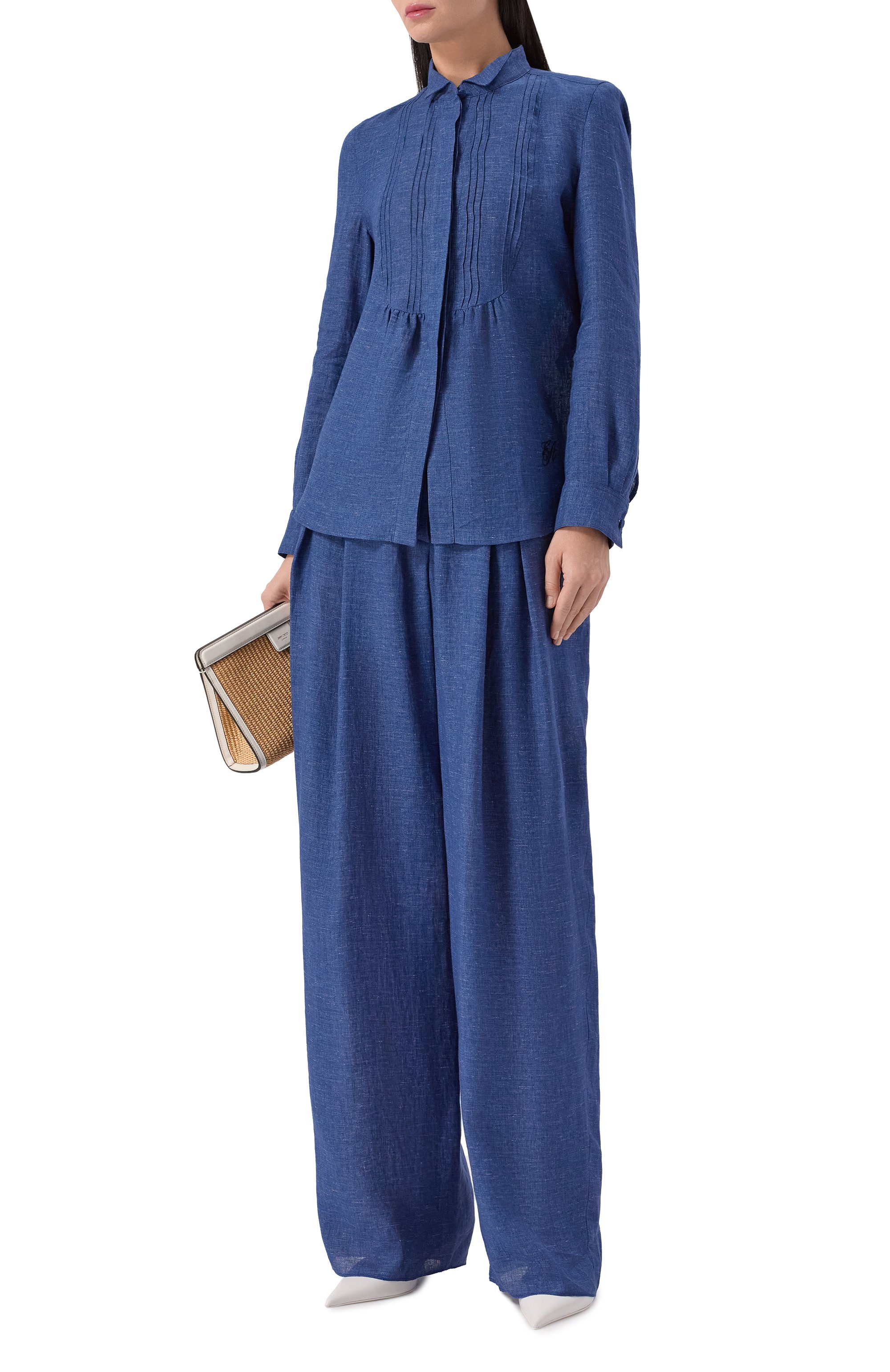 Рубашка изо льна и вискозы EMPORIO ARMANI, арт. EW003736/TE10381, фото 2