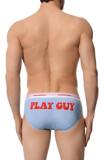 Хлопковые брифы DSQUARED2 голубого цвета по цене 13550 руб., арт. D9L6F5340, фото 3 Хлопковые брифы DSQUARED2, арт. D9L6F5340, фото 3