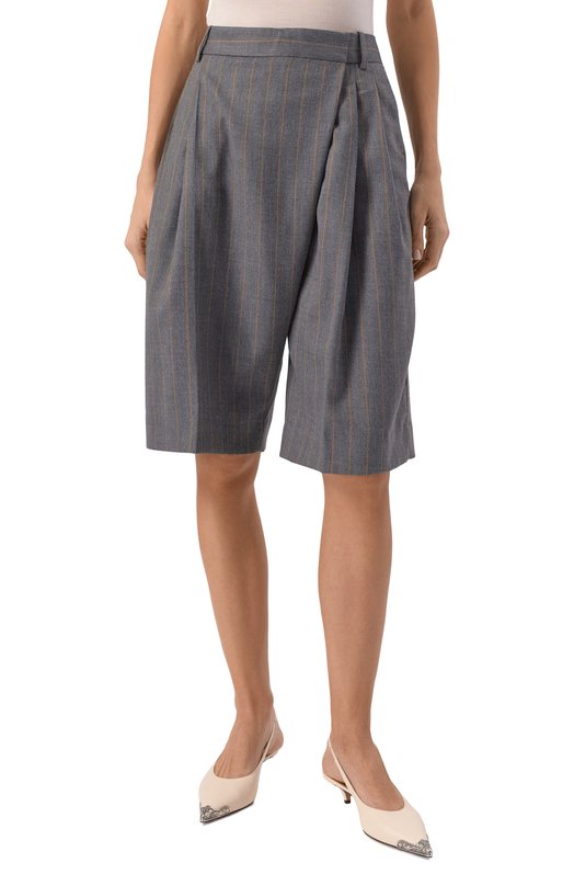 Шорты из шерсти и вискозы Ganni A1110013 Серый  A1110013 Фото 3