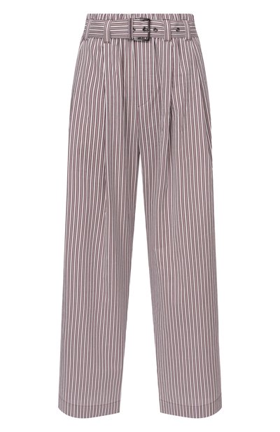 Женские брюки из хлопка и шелка BRUNELLO CUCINELLI, арт. MH746P9176