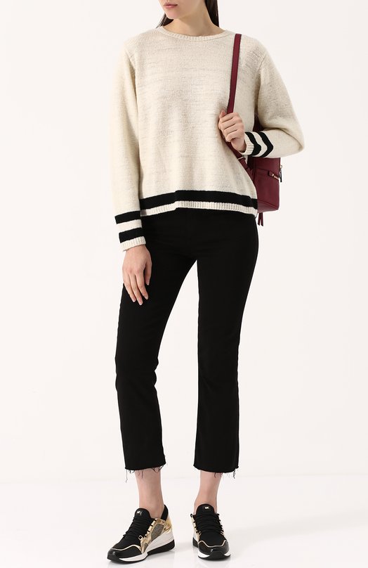 Кашемировый пуловер с круглым вырезом The Elder Statesman Бежевый, фото 2