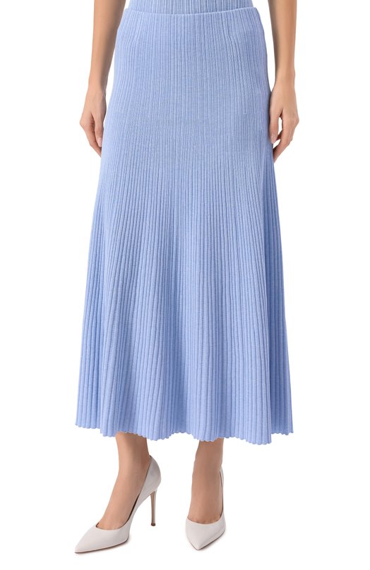 Юбка из хлопка и шелка Agnona KG11010E/7Q180PE Голубой  KG11010E/7Q180PE Фото 3