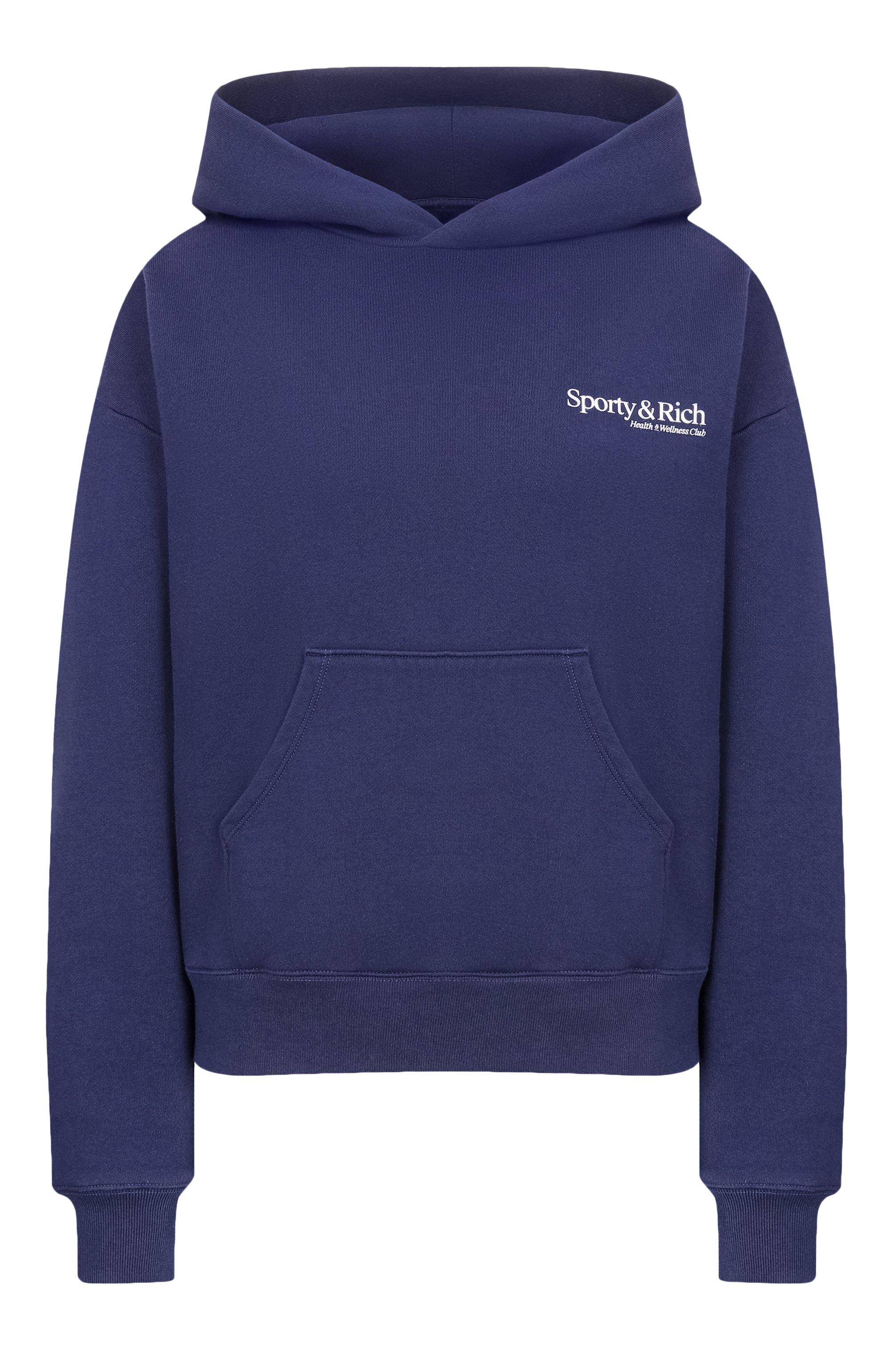 Хлопковое худи SPORTY AND RICH темно-синего цвета по цене 33600 руб., арт. ST095710087BL106, фото 1 Хлопковое худи SPORTY AND RICH, арт. ST095710087BL106, фото 1