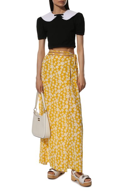 Кожа ные босоножки MIU MIU, арт. 5Z714D-UZE-F0009-045, фото 2