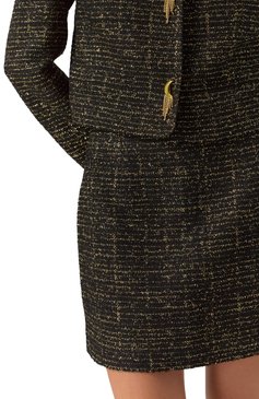 Женская твидовая юбка BOTROIS черного цвета, арт. SKU5141543294 | Фото 5 (Длина Ж (юбки, платья, шорты): Мини; Драгоценные камни: Проставлено; Материал сплава: Проставлено; Материал подклада: Купро; Стили: Ретро; Кросс-КТ: костюм; Материал внешний: Хлопок, Синтетический материал)