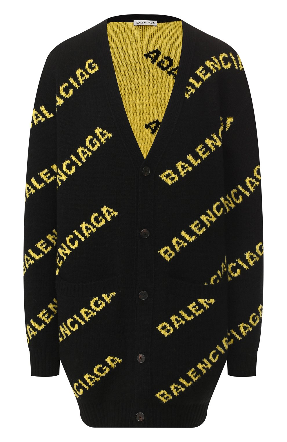 Шерстяной кардиган BALENCIAGA черного цвета по цене 83650 руб., арт. 555280/T1473, фото 1 Шерстяной кардиган BALENCIAGA, арт. 555280/T1473, фото 1