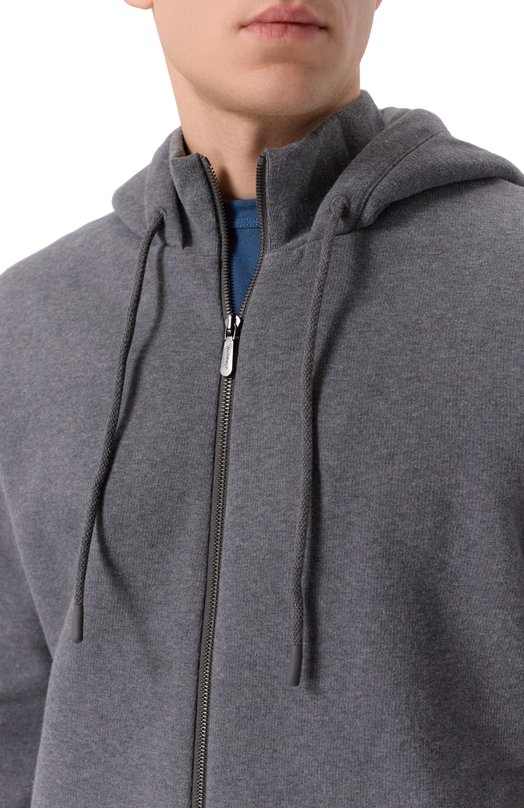 Хлопковый кардиган Zimmerli 1364-43708 Серый  1364-43708 Фото 5