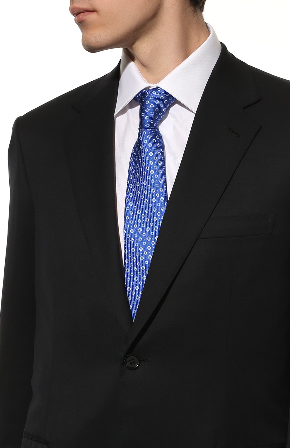 Шелковый галстук KITON синего цвета по цене 29350 руб., арт. UCRVKLC01H54, фото 2 Шелковый галстук KITON, арт. UCRVKLC01H54, фото 2