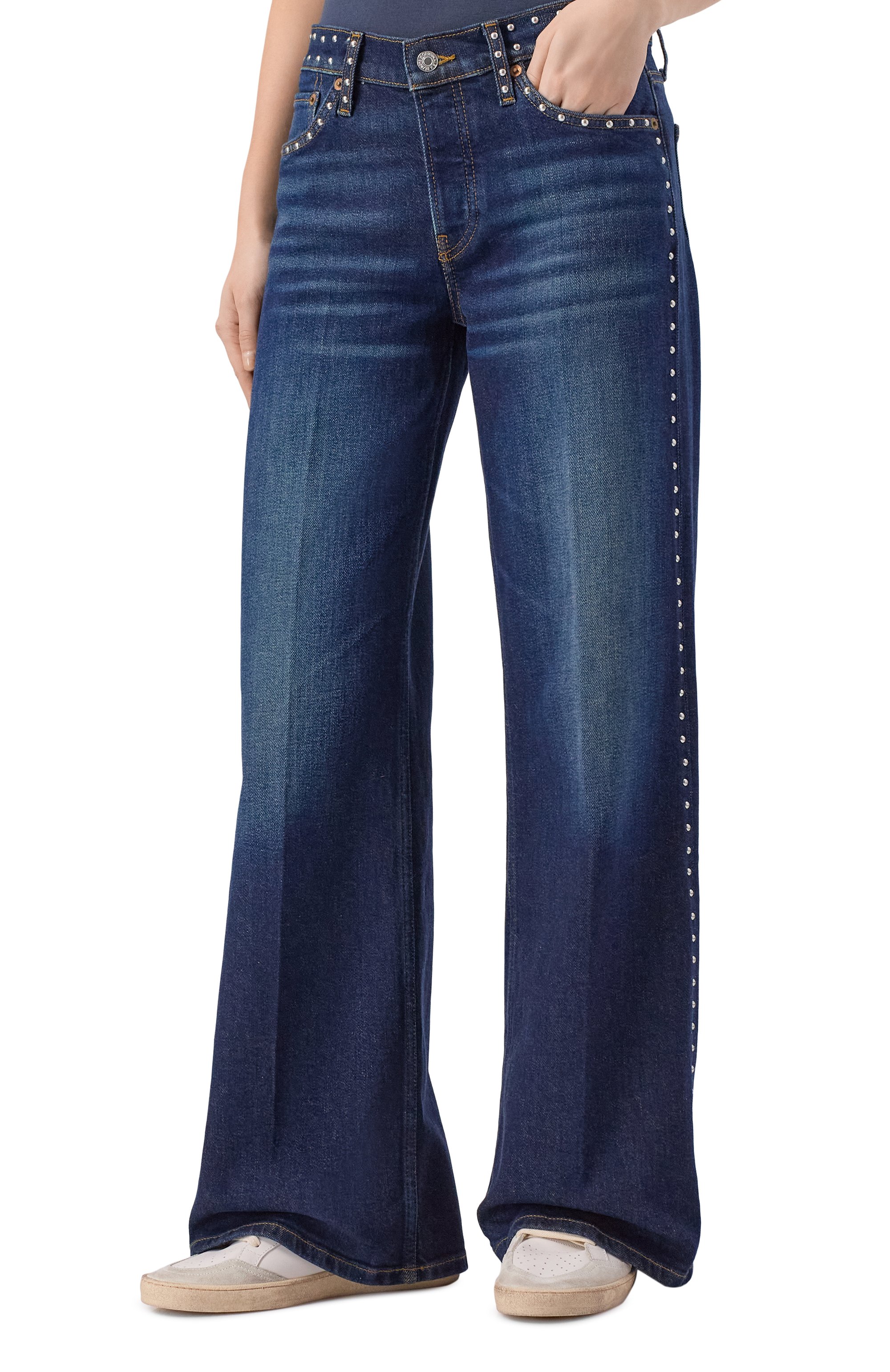 Джинсы 70s RE/DONE синего цвета по цене 69300 руб., арт. 190-03WSTMRWL, фото 3 Джинсы 70s RE/DONE, арт. 190-03WSTMRWL, фото 3