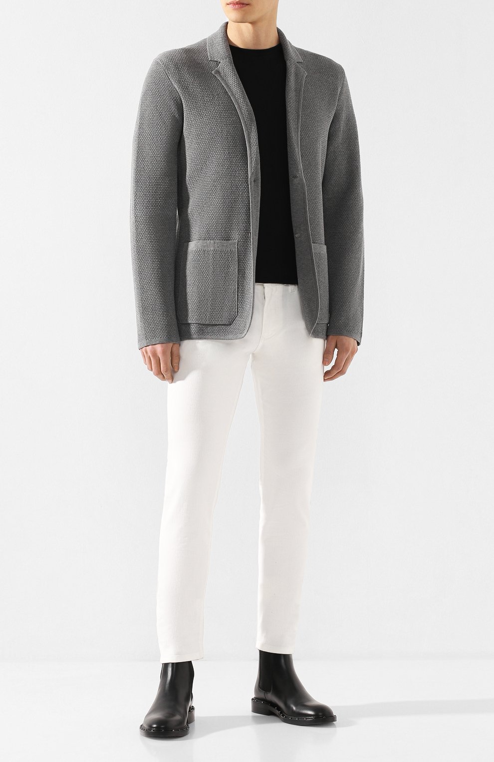 Хлопковый кардиган ZEGNA серого цвета по цене 55800 руб., арт. VUC14/ZZ161, фото 2 Хлопковый кардиган ZEGNA, арт. VUC14/ZZ161, фото 2