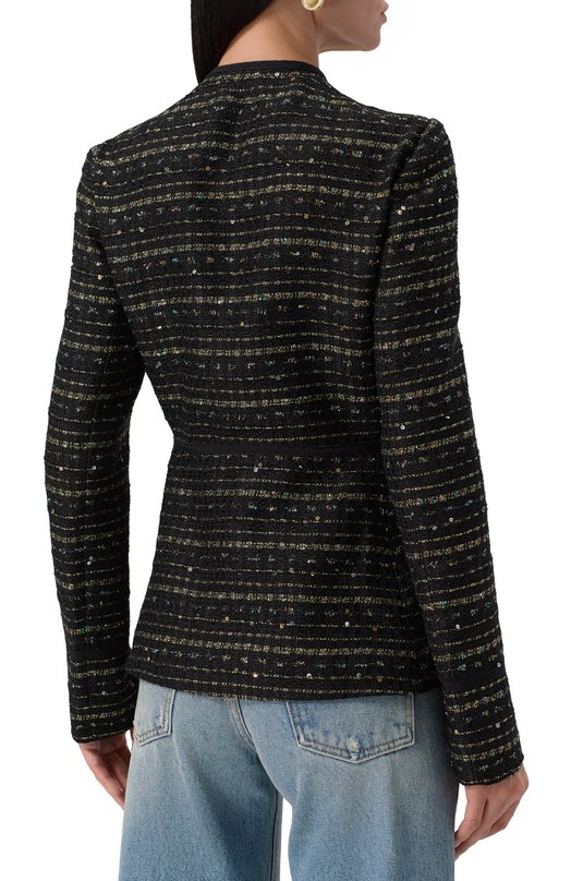 Твидовый жакет Giambattista Valli 25FWPVCA6034/03LIN Чёрный  25FWPVCA6034/03LIN Фото 4