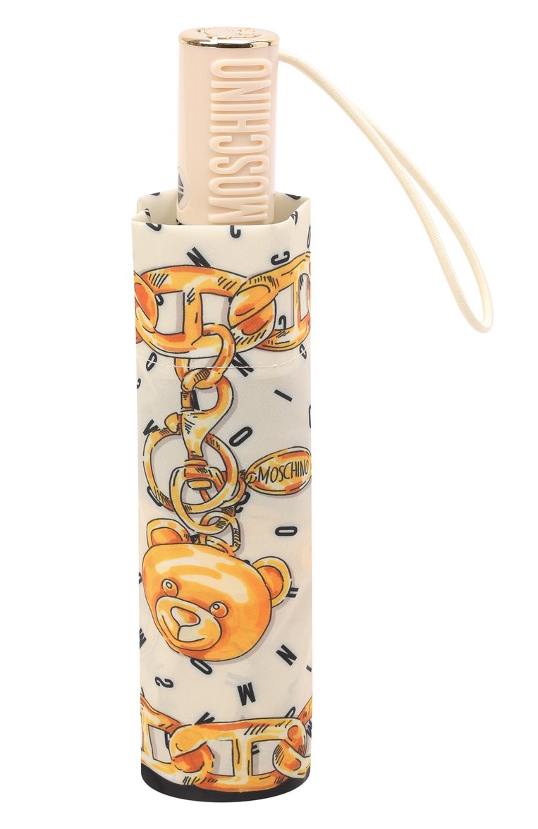 Женский складной зонт MOSCHINO кремового цвета, арт. 8410-0PENCL0SE | Фото 5 (Материал: Текстиль, Металл, Синтетический материал; Региональные ограничения белый список (Axapta Mercury): RU; Тематический товар: Teddy Bear; Нос: Не проставлено)