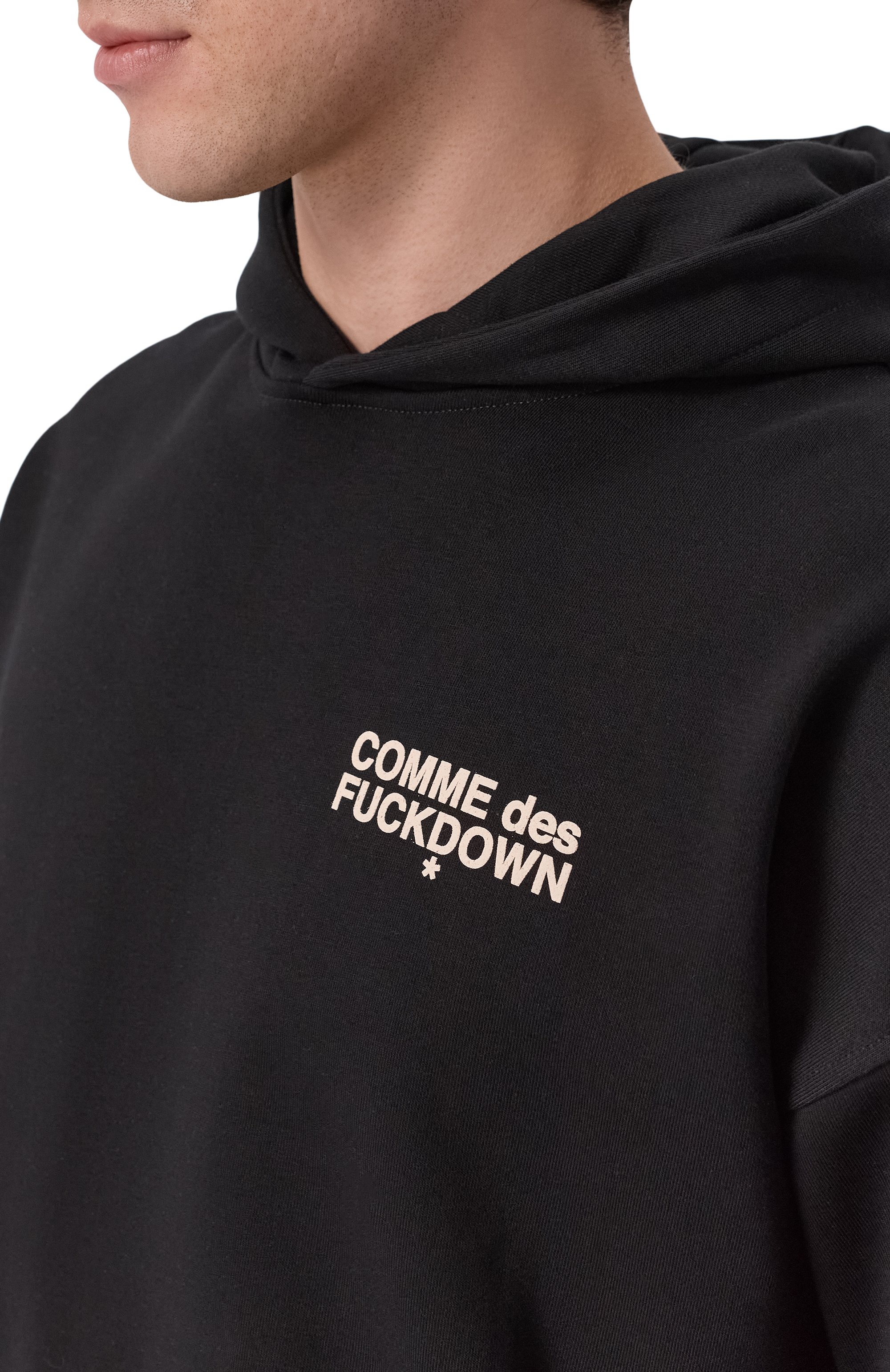Хлопковое худи COMME DES FUCKDOWN черного цвета по цене 15000 руб., арт. CFABM01935, фото 5 Хлопковое худи COMME DES FUCKDOWN, арт. CFABM01935, фото 5