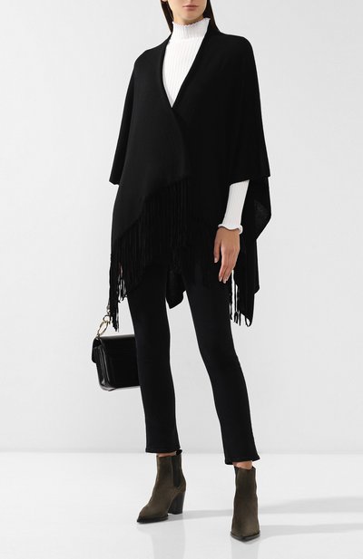 Пончо EMPORIO ARMANI черного цвета по цене 46950 руб., арт. 635608/9A350, фото 2 Пончо EMPORIO ARMANI, арт. 635608/9A350, фото 2