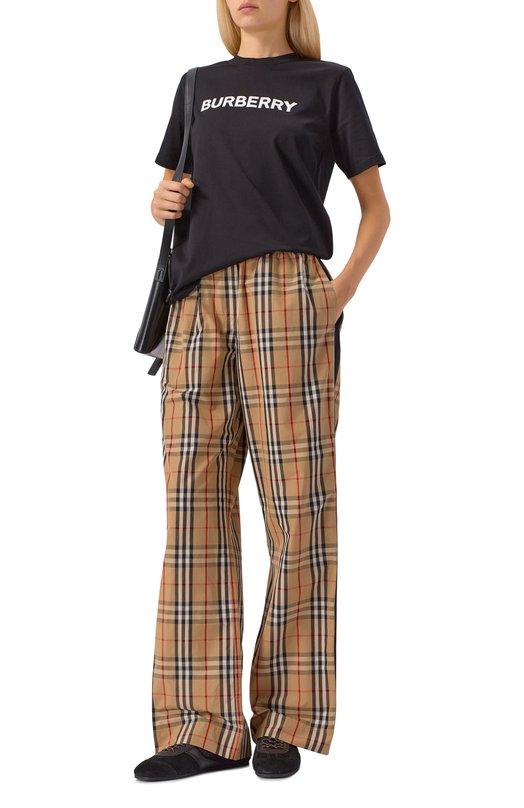 Хлопковые брюки Burberry 8111874 Бежевый  8111874 Фото 2
