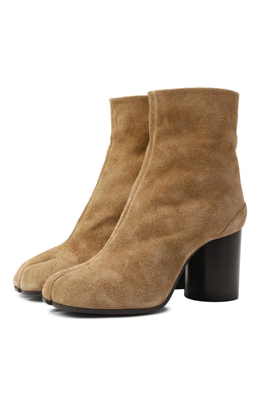 Замшевые ботильоны Tabi Maison Margiela S58WU0260/P8270 Бежевый S58WU0260/P8270
