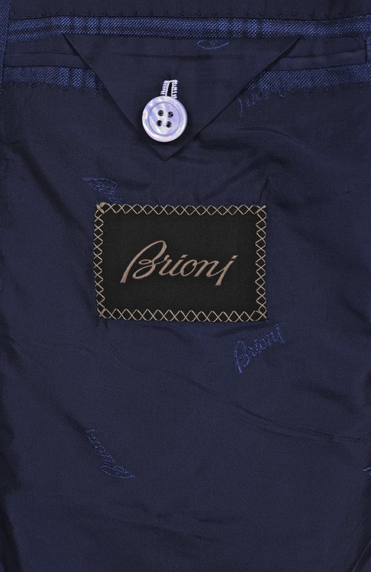 Шерстяной пиджак Brioni RG0D0R-PCA54 Синий  RG0D0R-PCA54 Фото 9