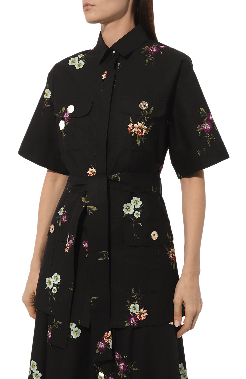 Хлопковая блузка ELIE SAAB черного цвета по цене 162000 руб., арт. SH013, фото 3 Хлопковая блузка ELIE SAAB, арт. SH013, фото 3