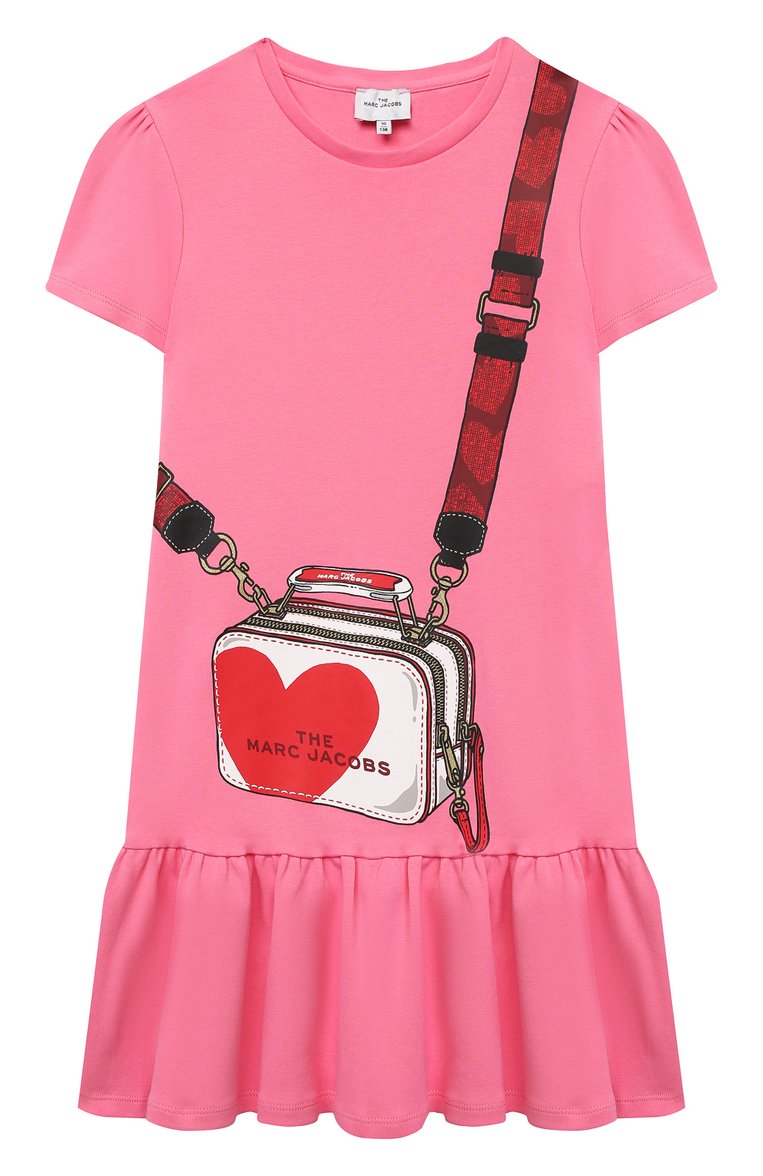 Де�тское хлопковое платье MARC JACOBS (THE) розового цвета, арт. W12362 | Фото 1 (Материал внешний: Хлопок; Случай: Повседневный; Рукава: Короткие; Девочки Кросс-КТ: Платье-одежда; Региональные ограничения белый список (Axapta Mercury): RU; Ростовка одежда: 9 лет | 134 см, 12 лет | 152 см, 18 мес | 86 см, 2 года | 92 см, 3 года | 98 см, 4 года | 104 см, 5 лет | 110 см, 7 лет | 122 см)