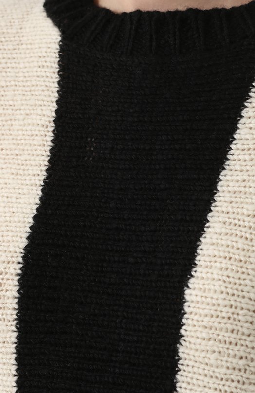 Удлиненный кашемировый пуловер с круглым вырезом The Elder Statesman Чёрный, белый, фото 5