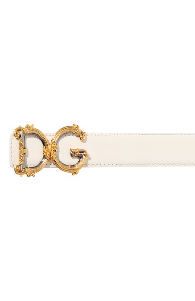 Кожаный ремень dg amor DOLCE & GABBANA белого цвета по цене 81850 руб., арт. BE1348/AZ831, фото 4 Кожаный ремень dg amor DOLCE & GABBANA, арт. BE1348/AZ831, фото 4