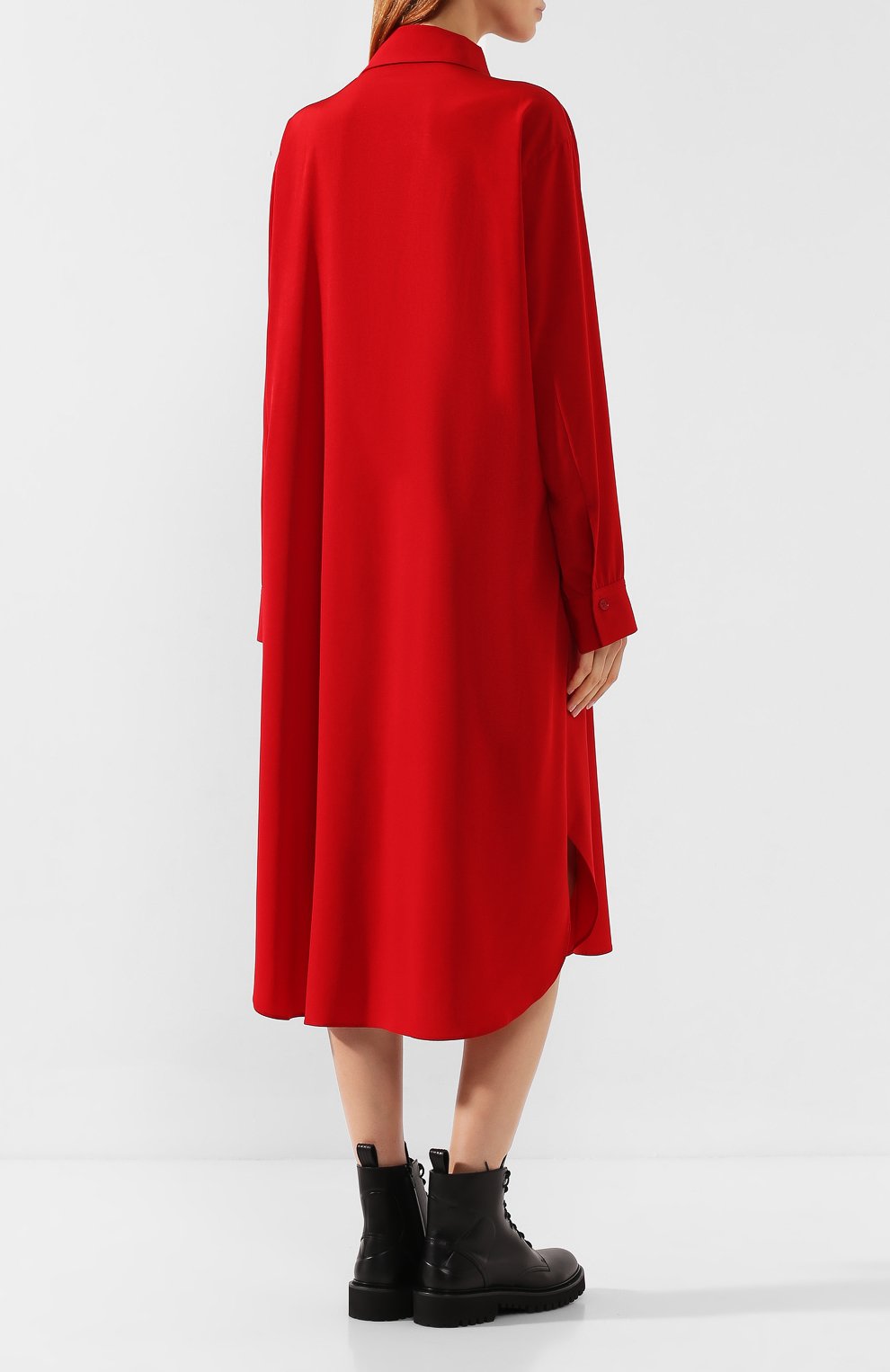 Платье YOHJI YAMAMOTO красного цвета по цене 56250 руб., арт. YJ-D03-500, фото 4 Платье YOHJI YAMAMOTO, арт. YJ-D03-500, фото 4