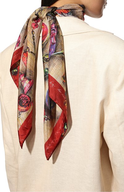 Шелковый платок новогодние игрушки GOURJI, арт. T23XMST7R/1, фото 2