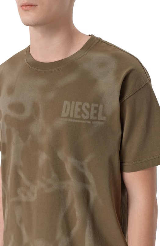 Хлопковая футболка Diesel A19995/0LJBS Хаки  A19995/0LJBS Фото 5