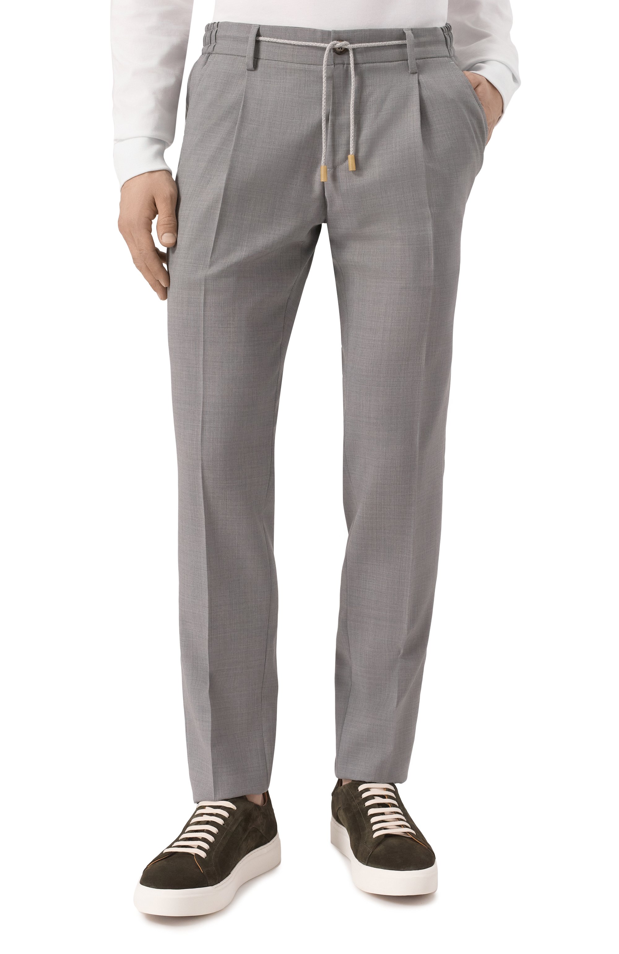 Шерстяные брюки L.B.M. 1911 серого цвета по цене 39950 руб., арт. 8446/54246, фото 3 Шерстяные брюки L.B.M. 1911, арт. 8446/54246, фото 3