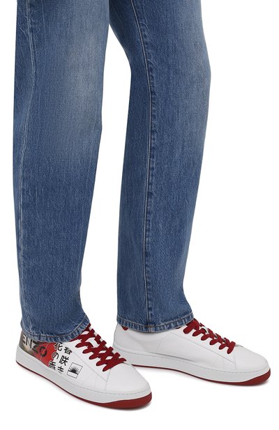 Кожаные кеды KENZO белого цвета по цене 33100 руб., арт. FC55SN170L71, фото 3 Кожаные кеды KENZO, арт. FC55SN170L71, фото 3