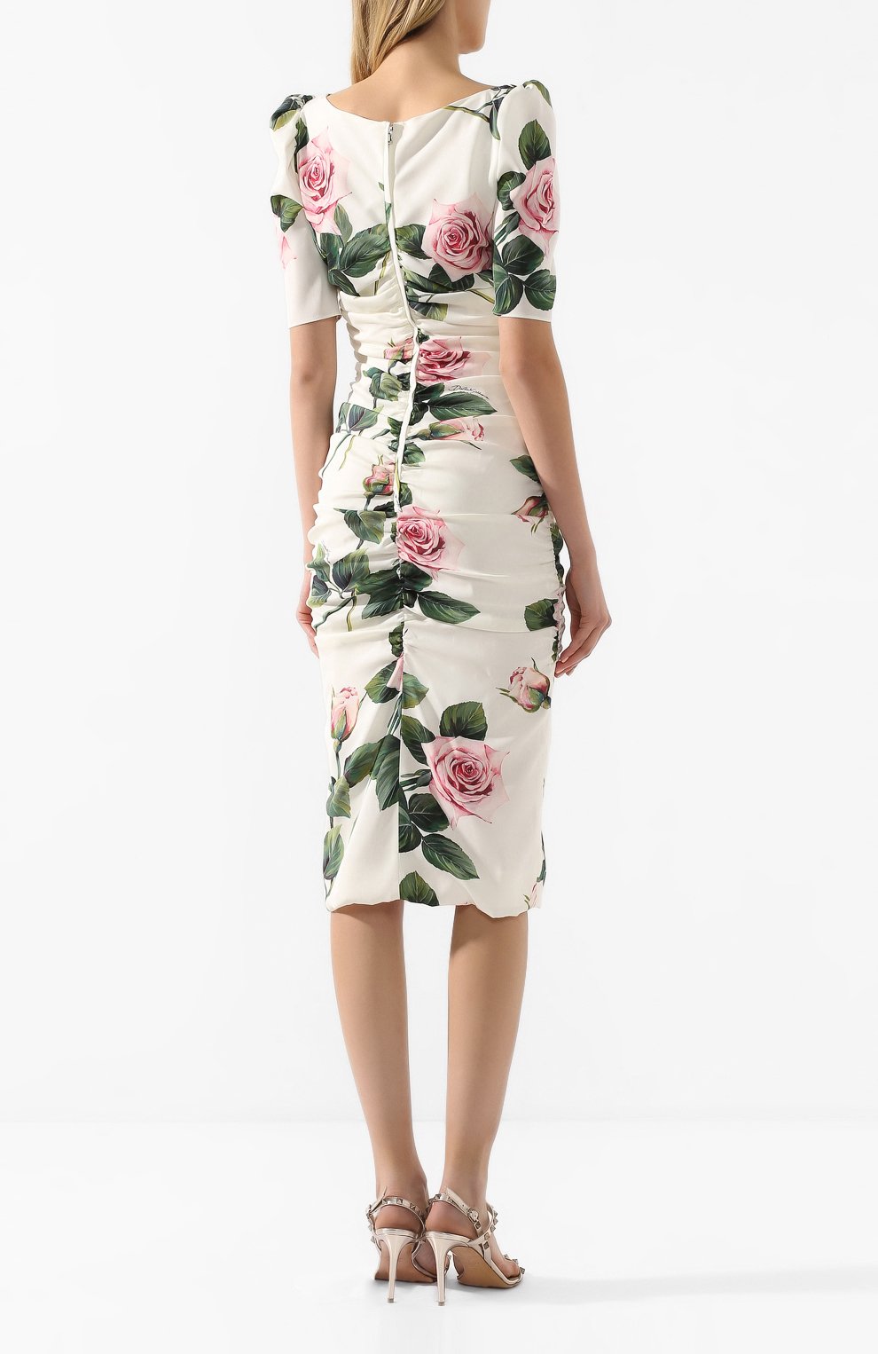 Шелковое платье DOLCE & GABBANA белого цвета по цене 291000 руб., арт. F6G9HT/FSAZD, фото 4 Шелковое платье DOLCE & GABBANA, арт. F6G9HT/FSAZD, фото 4