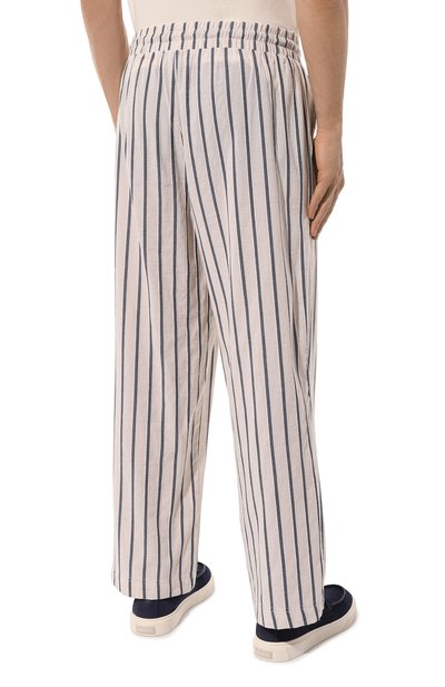Брюки из хлопка и льна EMPORIO ARMANI бежевого цвета по цене 16000 руб., арт. 211879/4R465, фото 4 Брюки из хлопка и льна EMPORIO ARMANI, арт. 211879/4R465, фото 4