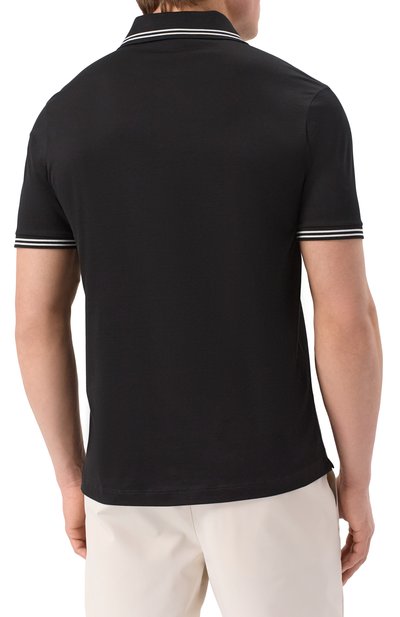 Хлопковое поло PAUL&SHARK черного цвета по цене 35800 руб., арт. 25411288/3XL, фото 4 Хлопковое поло PAUL&SHARK, арт. 25411288/3XL, фото 4