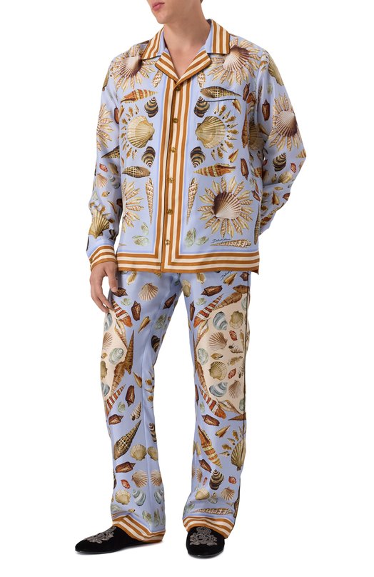 Шелковая рубашка Dolce & Gabbana G5IF1T/HI1ZB Голубой  G5IF1T/HI1ZB Фото 2