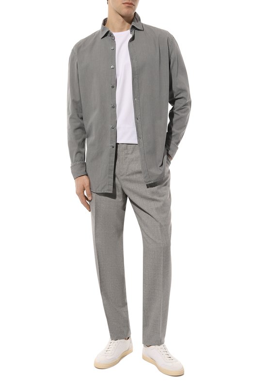 Хлопковая рубашка Zegna UCX13A6/SRF6 Серый  UCX13A6/SRF6 Фото 2