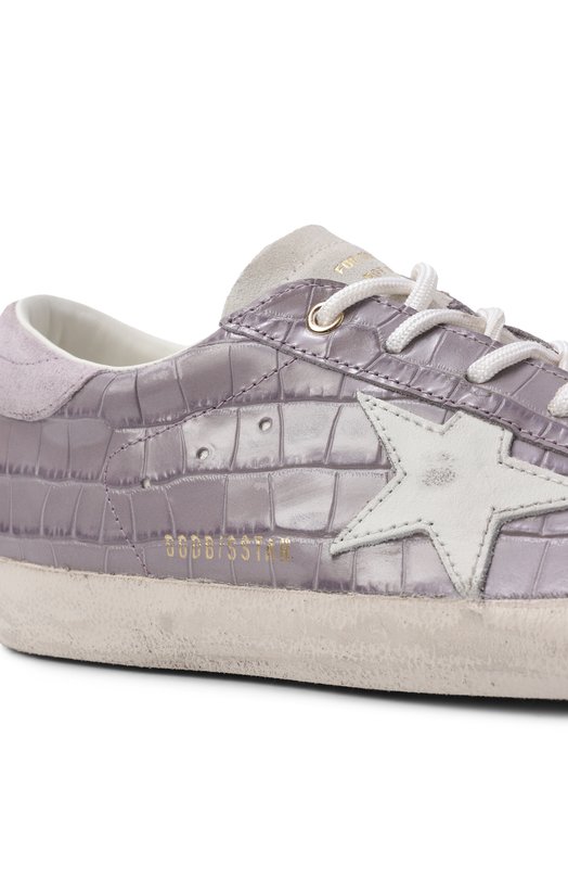 Кожаные кеды Super-Star Golden Goose Deluxe Brand GWF01002.F008118 Фиолетовый  GWF01002.F008118 Фото 7