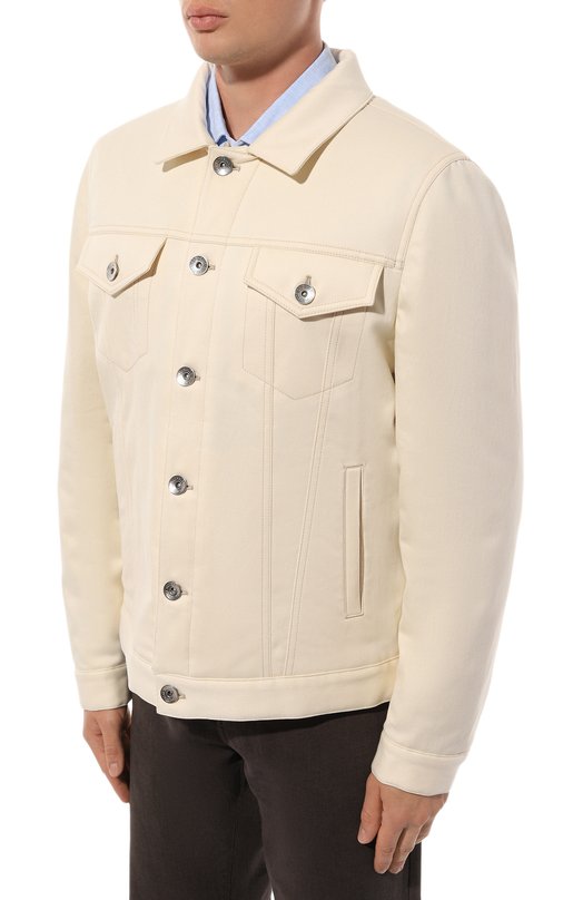 Джинсовая куртка Brunello Cucinelli MY4466880 Кремовый  MY4466880 Фото 3