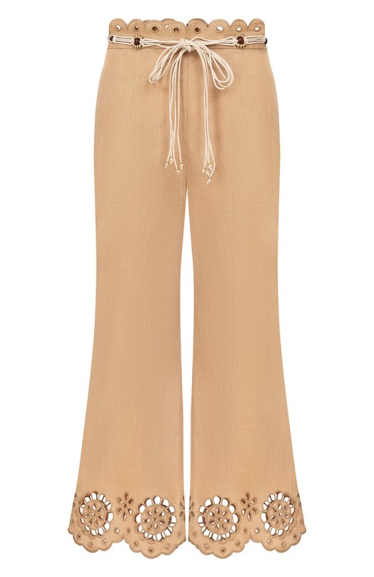 Льняные брюки Zimmermann 6071PRS261 Бежевый 6071PRS261