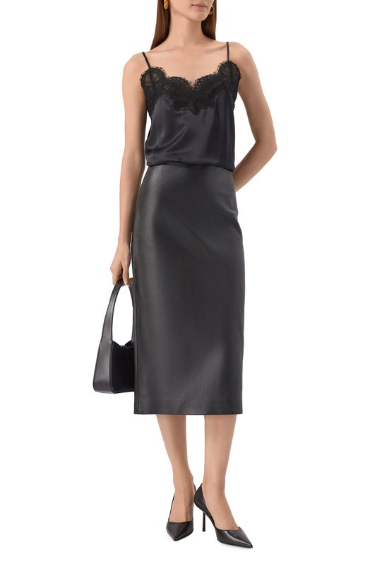 Кожаная юбка Co 3347LPL-C0RE Чёрный  3347LPL-C0RE Фото 2