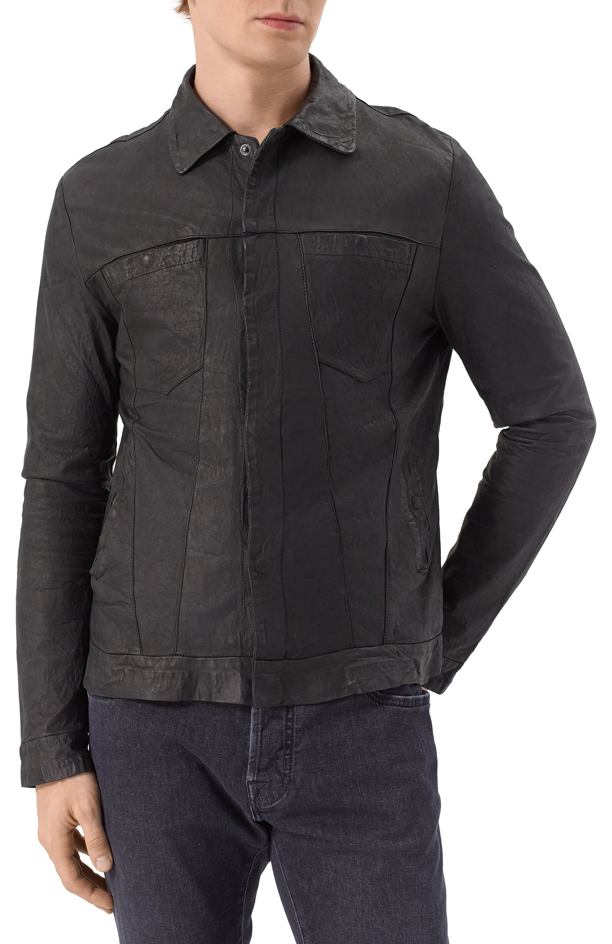 Кожаная куртка-рубашка GIORGIO BRATO, арт. GU25S20098NAPSTM, фото 3