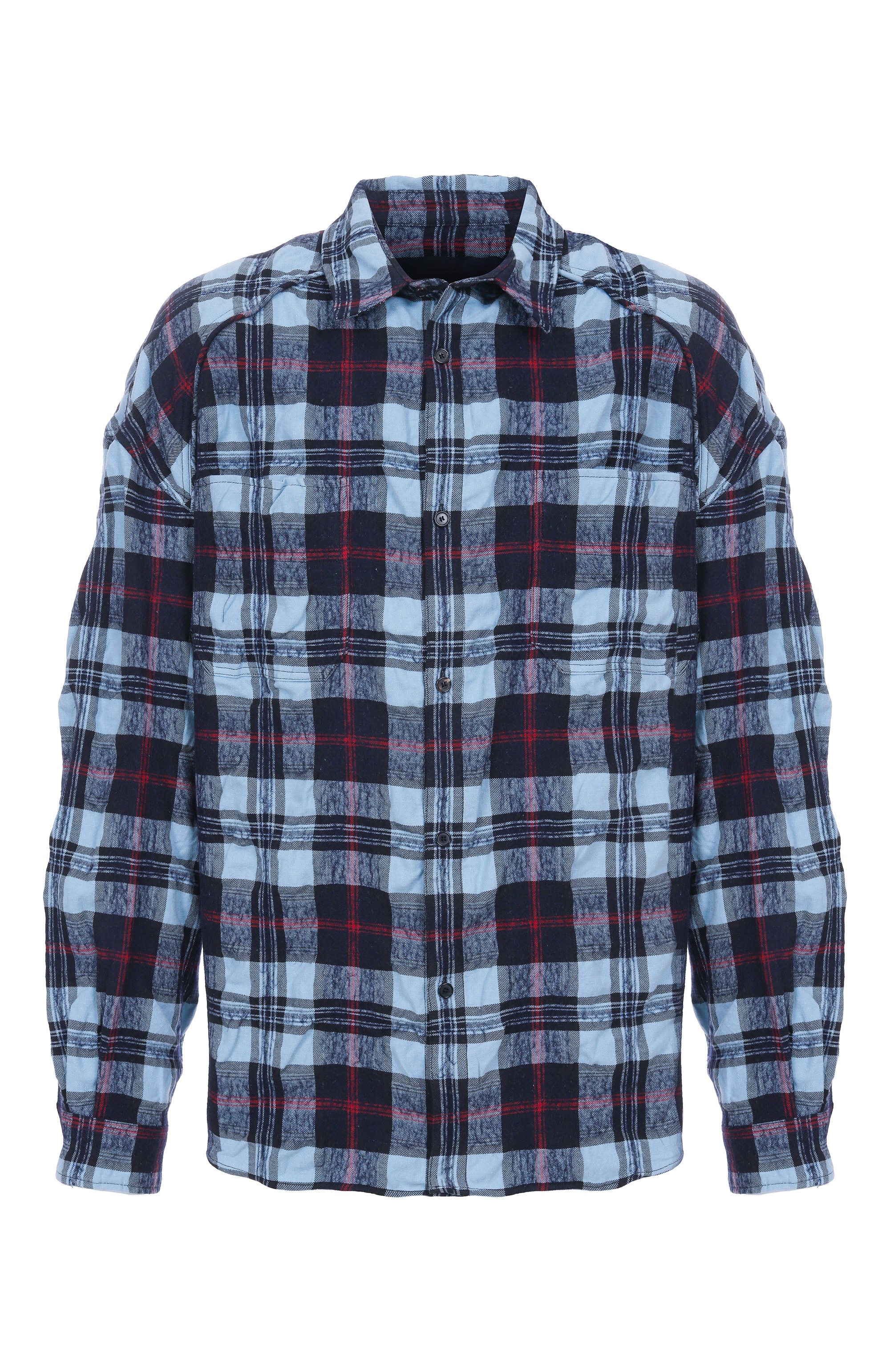 Рубашка из хлопка и шерсти JUUN.J синего цвета по цене 79200 руб., арт. JC5864P08P, фото 1 Рубашка из хлопка и шерсти JUUN.J, арт. JC5864P08P, фото 1